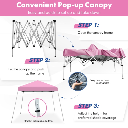 Costway 10x10ft Patio Outdoor Instant Pop-up Canopy Slanted Leg UPF50+ Sun Shelter