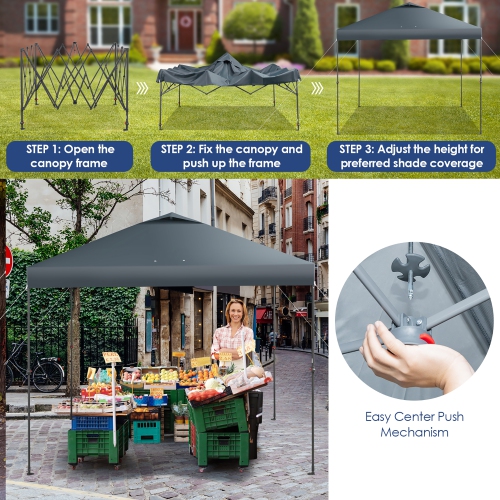 Costway Patio 10x10ft Outdoor Instant Pop-up Canopy Folding Tent Sun Shelter UV50+