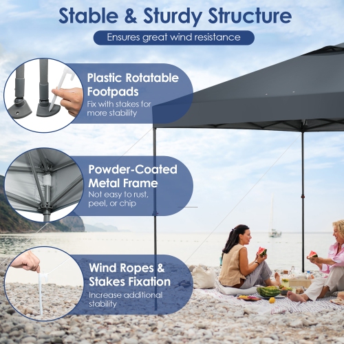Costway Patio 10x10ft Outdoor Instant Pop-up Canopy Folding Tent Sun Shelter UV50+