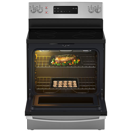 GE 30" 5.0 Cu. Ft. Self-Clean Freestanding Electric Range (JCB630SVSS) - Stainless Steel