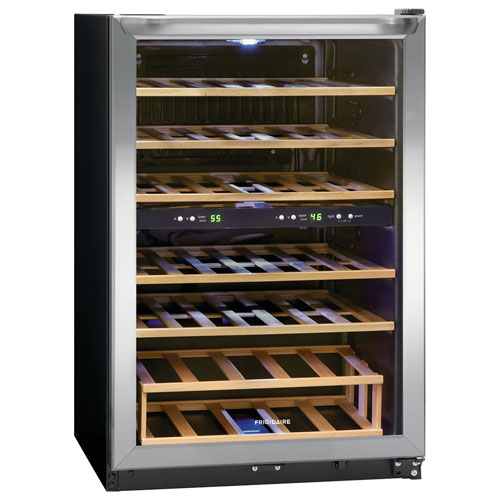 Frigidaire 45-Bottle Freestanding Dual Temperature Zone Wine Cooler - Stainless Steel