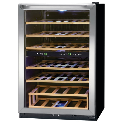 Frigidaire 45-Bottle Freestanding Dual Temperature Zone Wine Cooler - Stainless Steel