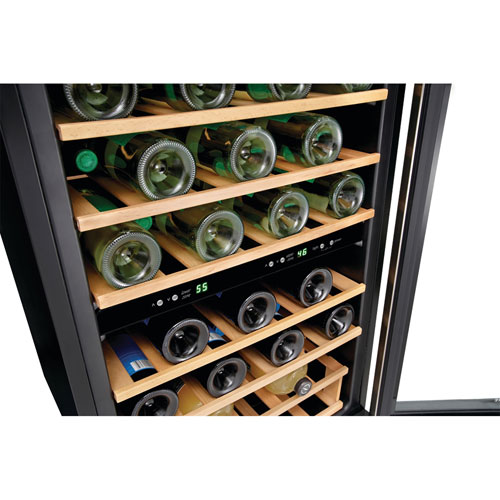 Frigidaire 45-Bottle Freestanding Dual Temperature Zone Wine Cooler - Stainless Steel
