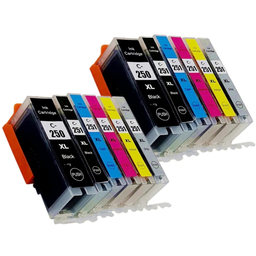 axGear Canon PGI250XL CLI251XL Compatible Ink Cartridge High Yield 2 Combo PGBK/BK/C/M/Y/GY PIXMA MG5420