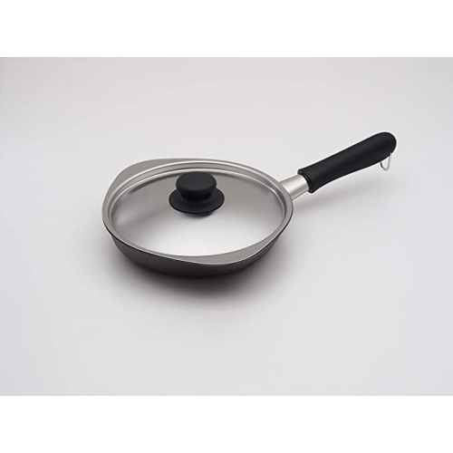 Poêle à frire en acier au carbone Sori Yanagi double fibre nitridée 18 cm avec couvercle