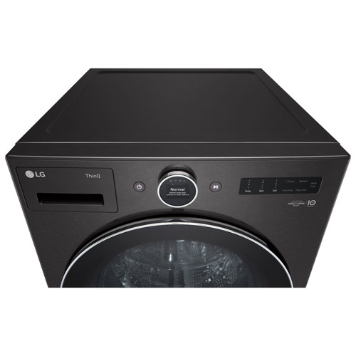 LG 5.8 Cu. Ft. High Efficiency Front Load Steam Washer (WM6700HBA) - Black Steel