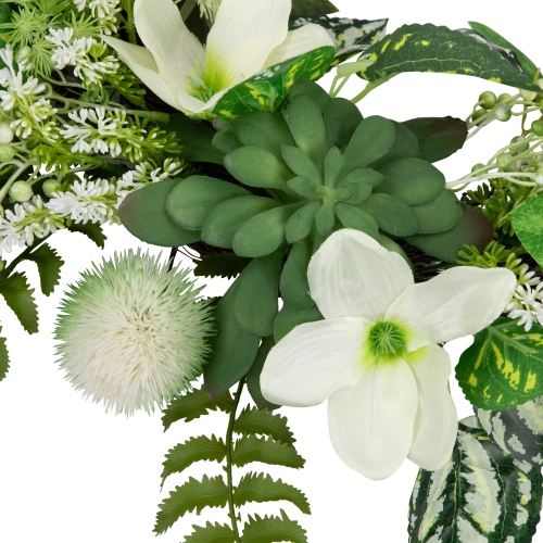 Hellebores and Ivy Artificial Spring Floral Wreath, 24-Inch