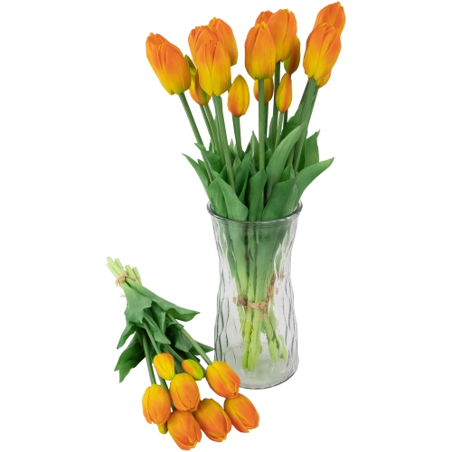 Real Touch™ Orange and Yellow Artificial Tulip Floral Bundles, Set of 6 - 18"