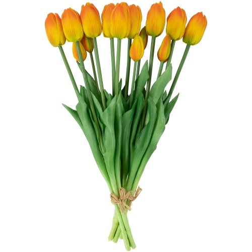 Real Touch™ Orange and Yellow Artificial Tulip Floral Bundles, Set of 6 - 18"