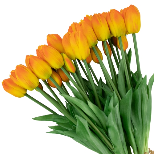 Real Touch™ Orange and Yellow Artificial Tulip Floral Bundles, Set of 6 - 18"