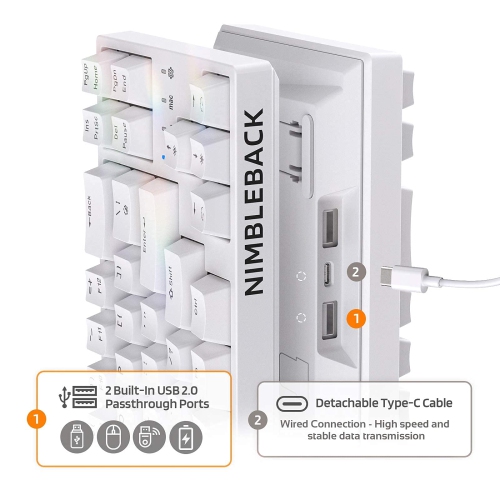 LTC NB681 Nimbleback Wired 65% Mechanical Keyboard, RGB Backlit Ultra-Compact 68 Keys Gaming Keyboard with Hot-Swappable Switch and Stand-Alone