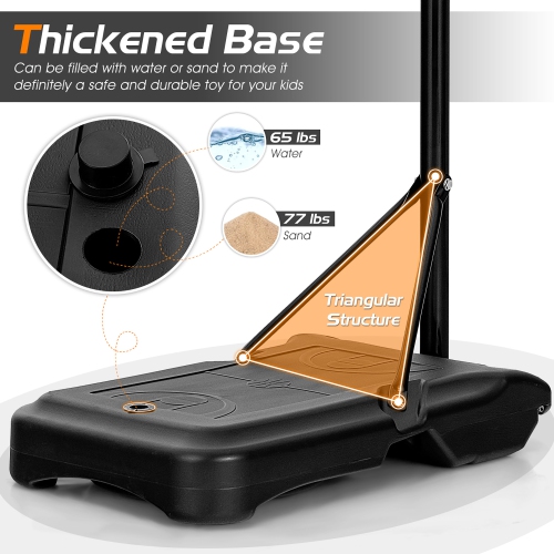 Costway Adjustable Kids Basketball Hoop Stand W/tough Net Shatterproof Backboard Wheel