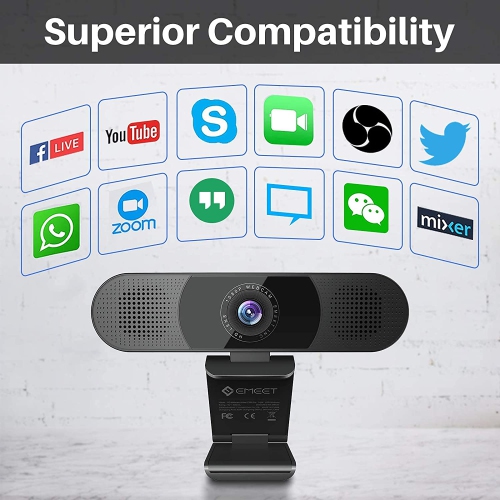 3 in 1 Conference Webcam 1080P Webcam with Microphone EMEET C980 Pro USB Camera