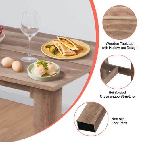 Costway 5 PCS Dining Table Set Kitchen Rectangular Counter Height Table W/ 4 Bar Stools