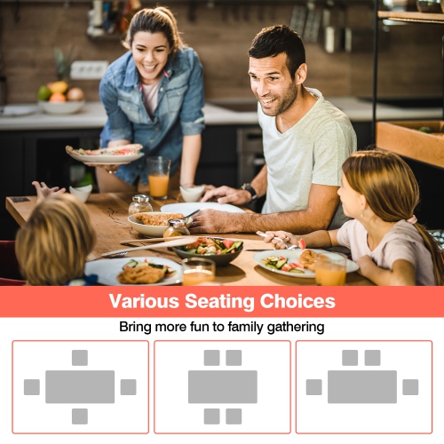 Costway 5 PCS Dining Table Set Kitchen Rectangular Counter Height Table W/ 4 Bar Stools