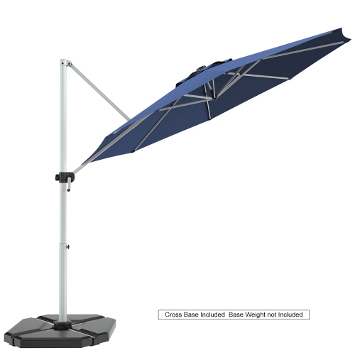 11' Patio Cantilever Offset Umbrella 360 degrees Rotation Aluminum Tilt