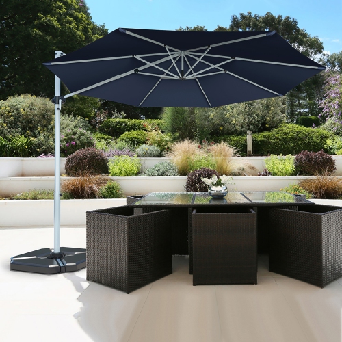 Costway 11' Patio Cantilever Offset Umbrella 360 degrees Rotation Aluminum Tilt