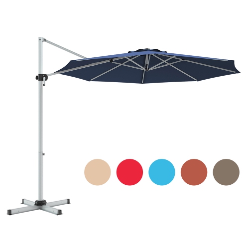 Costway 11' Patio Cantilever Offset Umbrella 360 degrees Rotation Aluminum Tilt