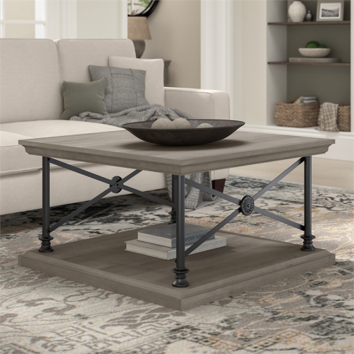 Coliseum Square Coffee Table in Driftwood Gray - Engineered Wood