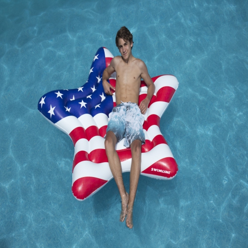 Inflatable Americana Star Island Swimming Pool Float - 69"