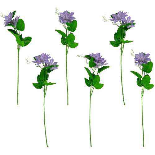 Real Touch™ Purple Artificial Lotus Floral Sprays, Set of 6 - 25"