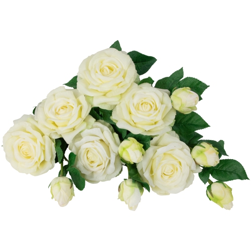 Real Touch™ White Artificial Rose Stems, Set of 6 - 26"