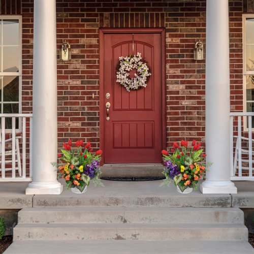 Real Touch™ Red Artificial Tulip Floral Bundles, Set of 6 - 18"