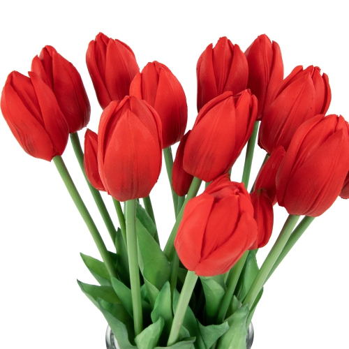 Real Touch™ Red Artificial Tulip Floral Bundles, Set of 6 - 18"