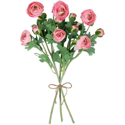 Real Touch™ Light Pink Ranunculus Artificial Floral Sprays, Set of 6 - 21"
