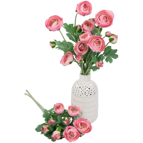 Real Touch™ Light Pink Ranunculus Artificial Floral Sprays, Set of 6 - 21"