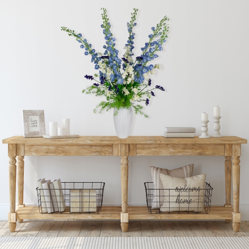 Real Touch™ Blue Delphinium Artificial Floral Stems, Set of 6 - 40"