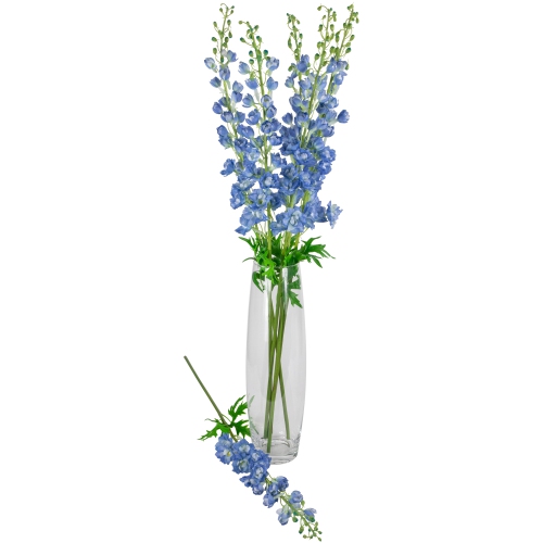 Real Touch™ Blue Delphinium Artificial Floral Stems, Set of 6 - 40"