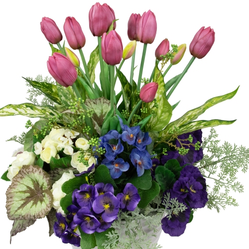 Real Touch™ Purple Artificial Tulip Floral Bundles, Set of 6 - 18"