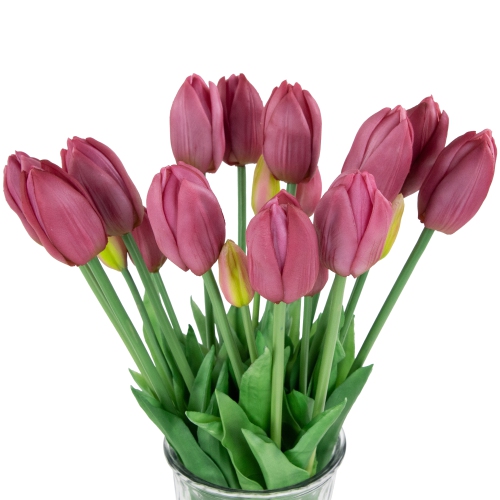 Real Touch™ Purple Artificial Tulip Floral Bundles, Set of 6 - 18"