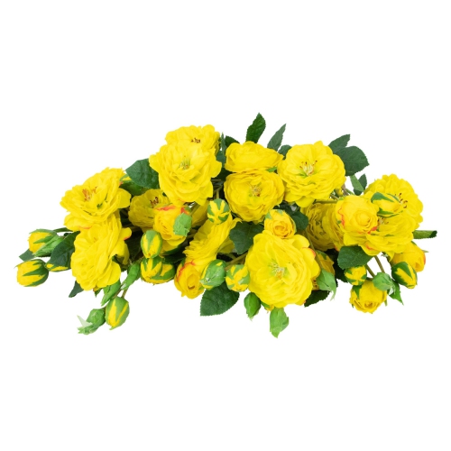 Real Touch™ Yellow Artificial Camellia Rose Floral Sprays, Set of 6 - 23"