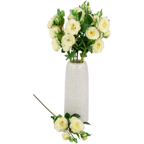 Real Touch™ White Artificial Camellia Rose Floral Sprays, Set of 6 - 23"