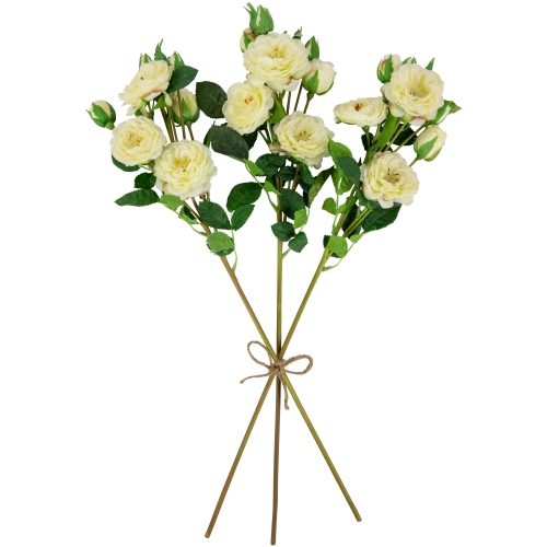 Real Touch™ White Artificial Camellia Rose Floral Sprays, Set of 6 - 23"