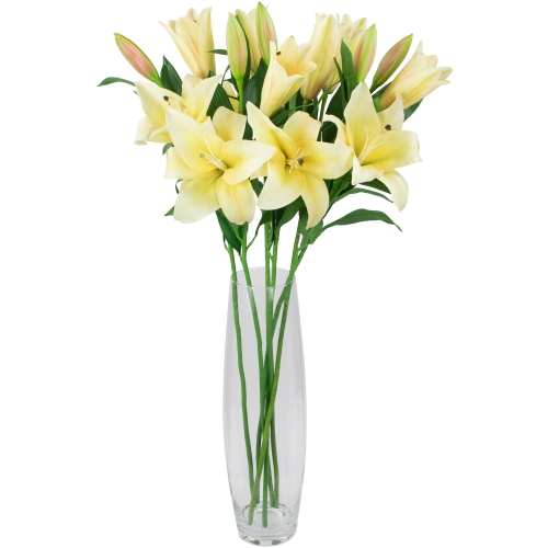 Real Touch™ Yellow Artificial Lily Floral Stems, Set of 5 - 38"