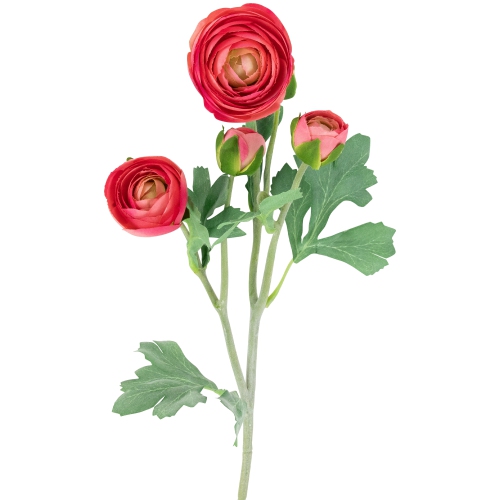 Real Touch™ Coral Pink Ranunculus Artificial Floral Sprays, Set of 6 - 21"