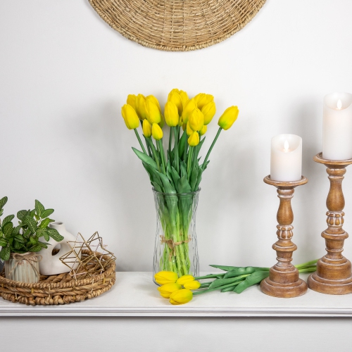 Real Touch™ Yellow Artificial Tulip Floral Bundles, Set of 6 - 18"