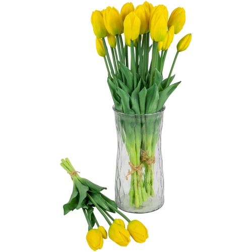 Real Touch™ Yellow Artificial Tulip Floral Bundles, Set of 6 - 18"