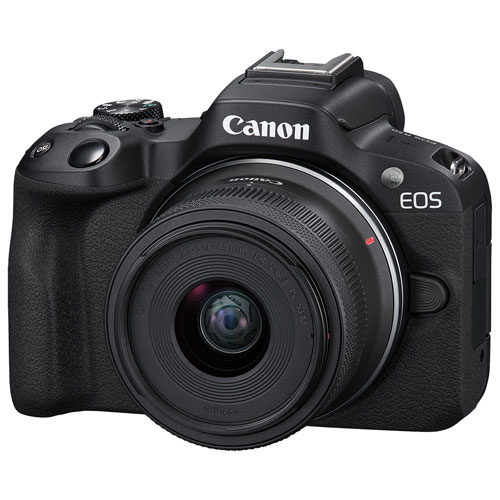 Appareil photo sans miroir EOS R50 de Canon avec objectif RF-S 18-45 mm IS STM