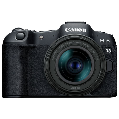Appareil photo sans miroir EOS R8 de Canon avec objectif 24-50 mm IS STM