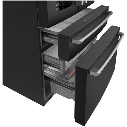 Réfrigérateur à deux portes 22,3 pi³ 36 po à distributeur d'eau/glace Café - Noir mat