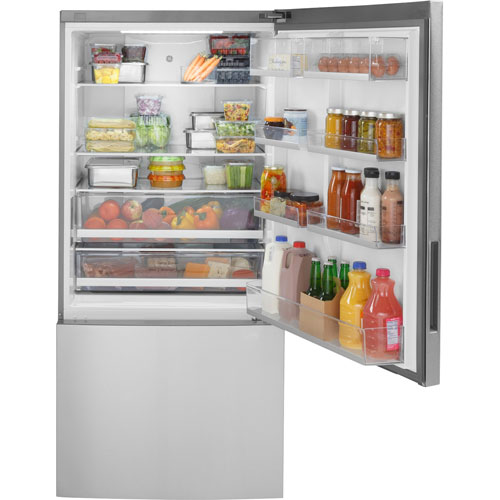 GE 31" 17.7 Cu. Ft. Bottom Freezer Refrigerator - Stainless Steel