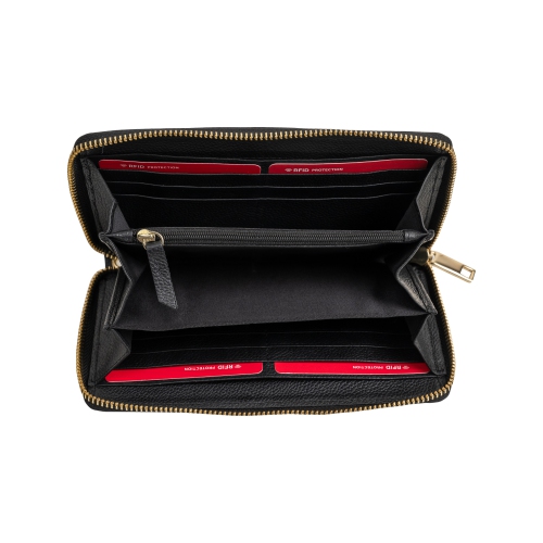 CHAMPS Gala Collection Leather Zip-Clutch RFID Wallet