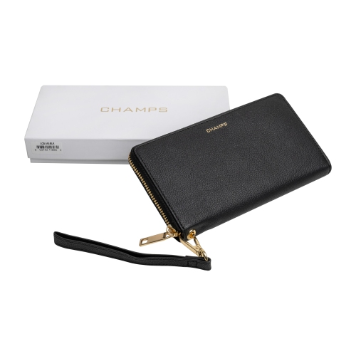 CHAMPS Gala Collection Leather Zip-Clutch RFID Wallet