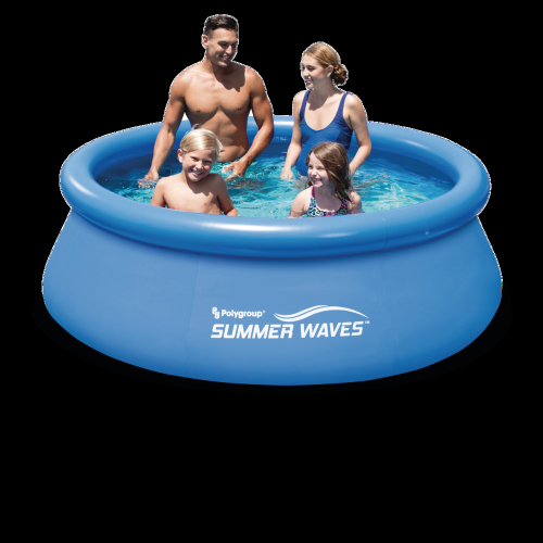 Summer Waves 8ft x 26in Round Quick Set Inflatable Pool with RP350 filter pump - Blue