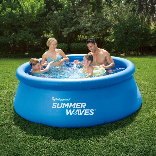 Summer Waves 8ft x 26in Round Quick Set Inflatable Pool with RP350 filter pump - Blue