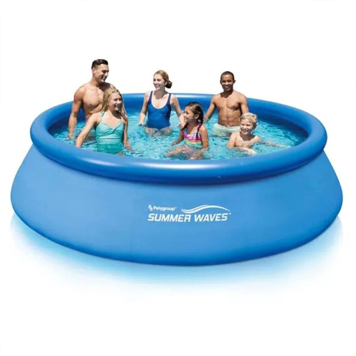 Summer Waves 12ft x 30in Round Quick Set Inflatable Pool with RX330 filter pump - Blue